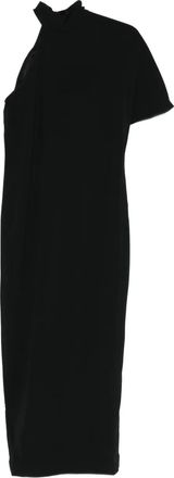 Taller Marmo Midi-jurk met hoge hals en asymmetrische mouwen - Zwart