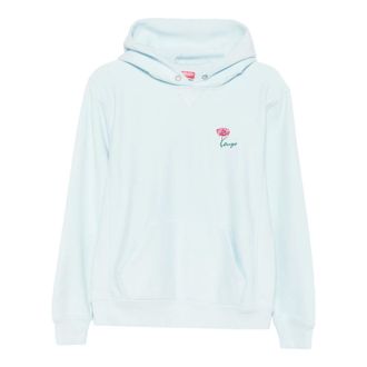 Kenzo Hoodies & sweatvesten, Dames, Blauw, M, Katoen, Boke Flower Geborduurde Rits Hoodie