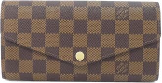 Louis Vuitton Brown Coated Canvas Long Wallet (Tri-Fold) (Pre-Owned)