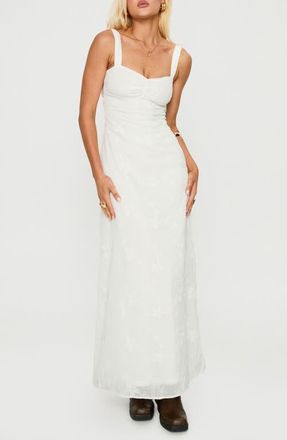 Princess Polly Maisone Floral Embroidered Maxi Dress in White at Nordstrom, Size 12