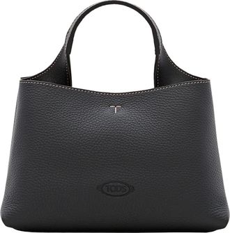Tod's Tassen, Dames, Zwart, ONE Size, Leer, T Timeless Micro Leren Handtas