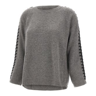 Elena Miro Dames, Truien, Grijs, Maat: M Wol