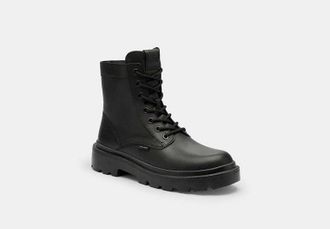 Coach Mens Combat Boot in Black, Size 11.5 | Leather