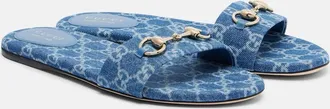 Gucci Sandali Horsebit GG in denim