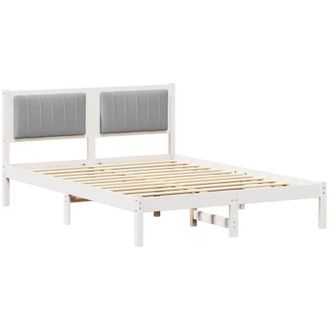 vidaXL Estructura De Cama Con Cabecera Tapizada Gris Claro Vidaxl