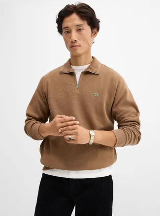 Lacoste Mens Zippered mock-neck sweatshirt