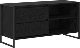vidaXL Gabinete De Tv Con Caj&oacute;n Roble Negro 100 X 36 X 49,5 Cm Vidaxl
