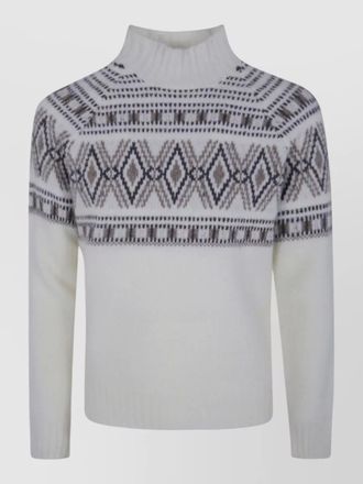 Barba jacquard turtleneck sweater