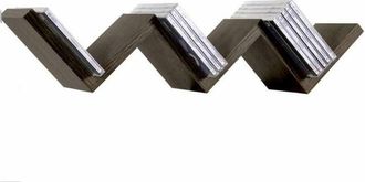 Trade Shop Trade Shop - Mensola Parete Moderna Design Zig Zag Mensole Muro Scaffale 3 Ripiani Wenghe