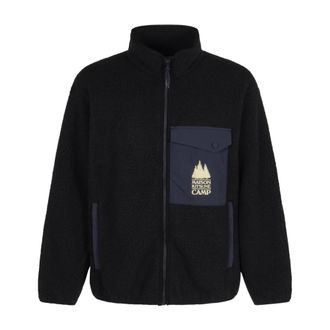 Maison Kitsun&eacute; Hoodies & sweatvesten, Heren, Zwart, M, Polyester, Casual Fleece Jack