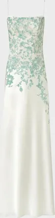 Costarellos Jennan Sleeveless Sequined Lace Satin Trumpet Gown