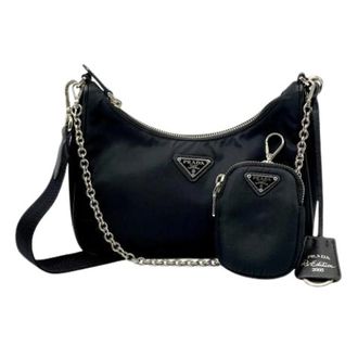 Prada Pre-owned Cross Body Bags, female, Black, Size: ONE SIZE Pre-owned Vintage Nylon Shoulder Bag