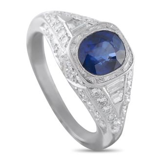 Luxury Bazaar Platinum 0.62ct Diamond and Sapphire Ring MF32-050726