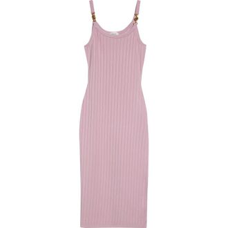 Versace Mesh Rib Midi Sweater Dress in Light Mauve at Nordstrom, Size 10 Us
