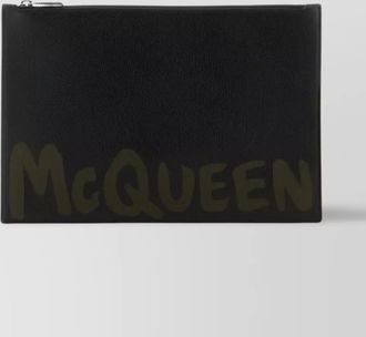 Alexander McQueen leather pouch with striking graffiti print
