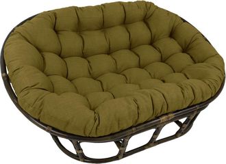 International Caravan Inc Rattan Double Papasan Chair with Outdoor Cushion