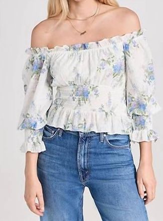 LoveShackFancy Fifi Top In Periwinkle Top