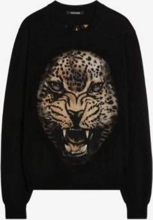 Roberto Cavalli Wool Jaguar Graphic Sweater, Size Medium