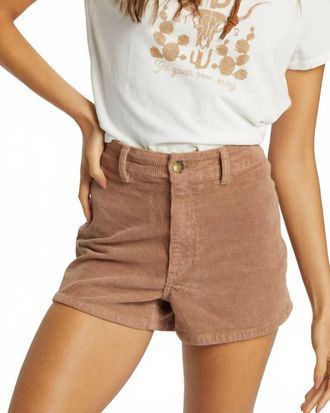 Billabong Soft Corduroy Short In Sweet Earth
