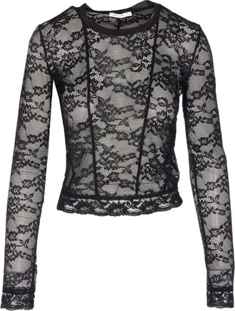 Patrizia Pepe Top in pizzo a fiori - K103 BLACK