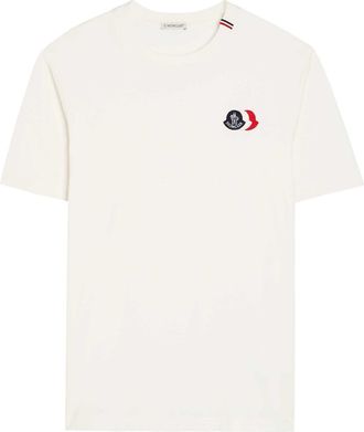 Moncler Logo-appliqu&eacute;d Cotton T-shirt - White - Xxl
