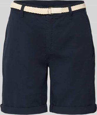 M.A.C Chino-Shorts mit G&uuml;rtel in Dunkelblau, Gr&ouml;&szlig;e 34