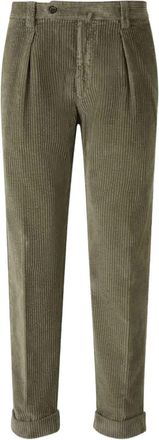 Berwich Pantaloni a coste con pieghe - Verde