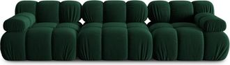MICADONI Sofá modular 3 plazas de terciopelo verde botella