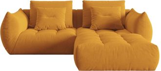 MICADONI Modulares 3-Sitzer Design Ecksofa Bloom - Samtbezug