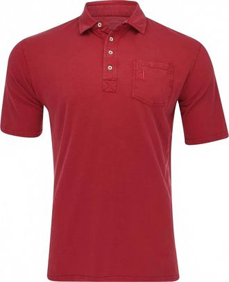Johnnie-O Mens Coastal Wash Polo In Malibu Red