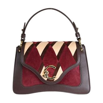 Coccinelle Handbags, female, Multicolor, ONE SIZE, Leather and Suede Handbag with Removable Handle