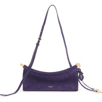 Alaia Small Le Click East/West Suede Shoulder Bag in Aubergine at Nordstrom