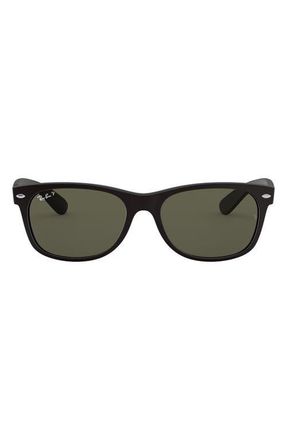 Ray-Ban New Wayfarer 55mm Rectangular Sunglasses in Black/Green at Nordstrom