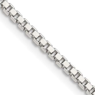 Diamond2Deal Sterling Silver 2mm Box Chain Necklace