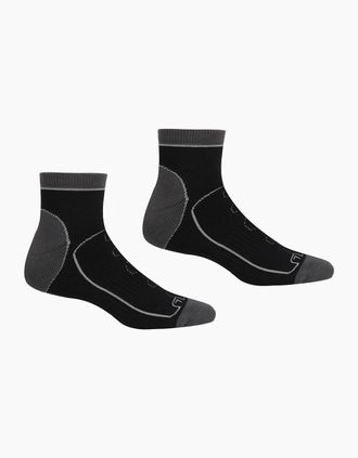 Regatta Mens Regatta Mens Samaris Trail Ankle Socks (Pack of 2) - Black - Size: 9/9.5/10/10.5/11/11.5/12