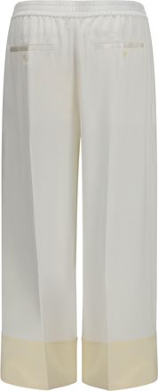 Toteme Womens Pants Satin Drawstring White Viscose Trousers
