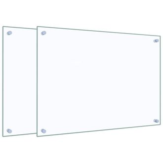 vidaXL Paraschizzi Per Cucina 2 Pz Trasparente 70x50cm Vetro Temperato - Vidaxl