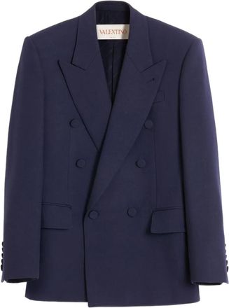 Valentino Garavani Giacca doppiopetto in gabardine - Blu