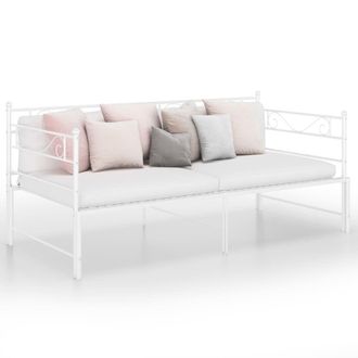 Berkfield Home Pull-out Sofa Bed Frame White Metal 90x200 cm