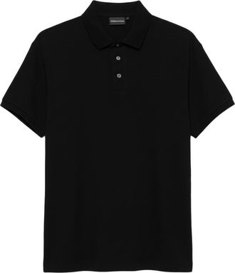 Emporio Armani Black Shirt Collar Polo
