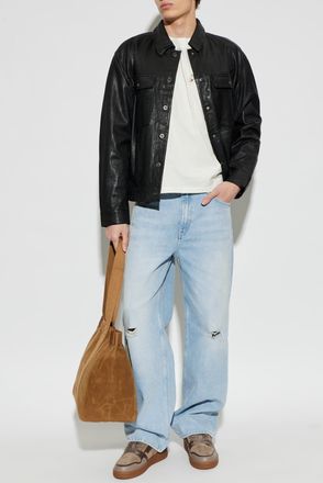 AllSaints Shelton Leather Jacket, Mens, Black