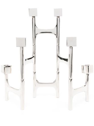 Pols Potten plated-finish folded candle holder - unisex - Nickel - OS - Silver