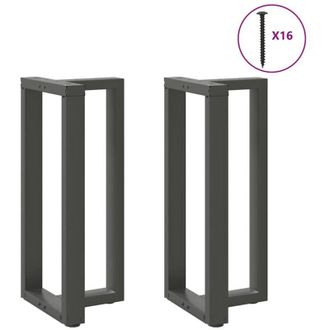 vidaXL Patas Para Mesa De Bar En Forma De T (2 Unidades), Antracita, 40 X 35 X (90-91) Cm, Acero Vidaxl