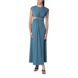 CHRISTOPHER ESBER Vestido de tirantes con cierre de cristal Droplet - Dresses - Mujer - Azul - L