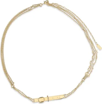 Chlo&eacute; Womens Jewel Belt Vintage Gold Brass E Braces