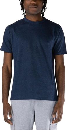 MC2 Saint Barth Tops, Heren, Blauw, M, Linnen, Ecstasea Linen Jersey T-Shirt