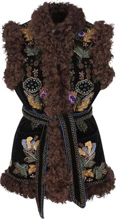 Valentino Garavani shearling sleeveless jacket - Zwart