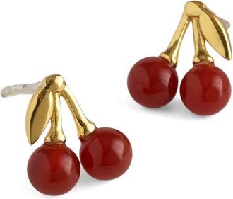 Madewell Demi-Fine Semiprecious Cherry Stud Earrings in 14K Gold at Nordstrom
