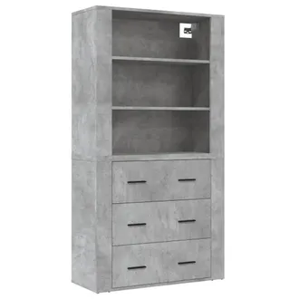 vidaXL Aparador Alto Madera Contrachapada Gris Hormig&oacute;n Vidaxl
