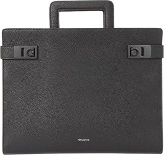 Ferragamo Tassen, Heren, Zwart, ONE Size, Leer, Twins Briefcase